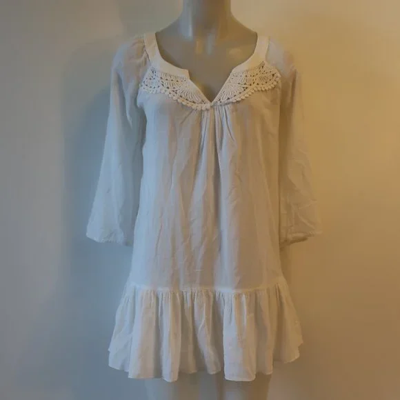 white dress with small flowers Halo Floral Strap Mini Dress • Shop American Threads Online Boutique White / L